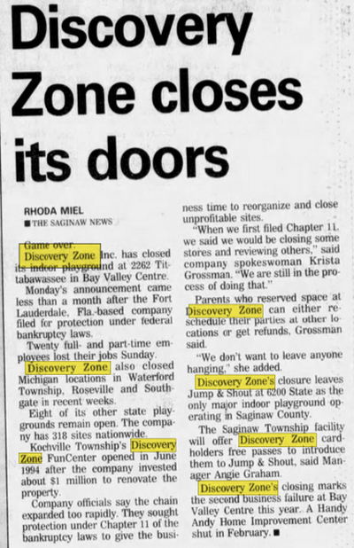 Discovery Zone - Apr 23 1996 Article (newer photo)